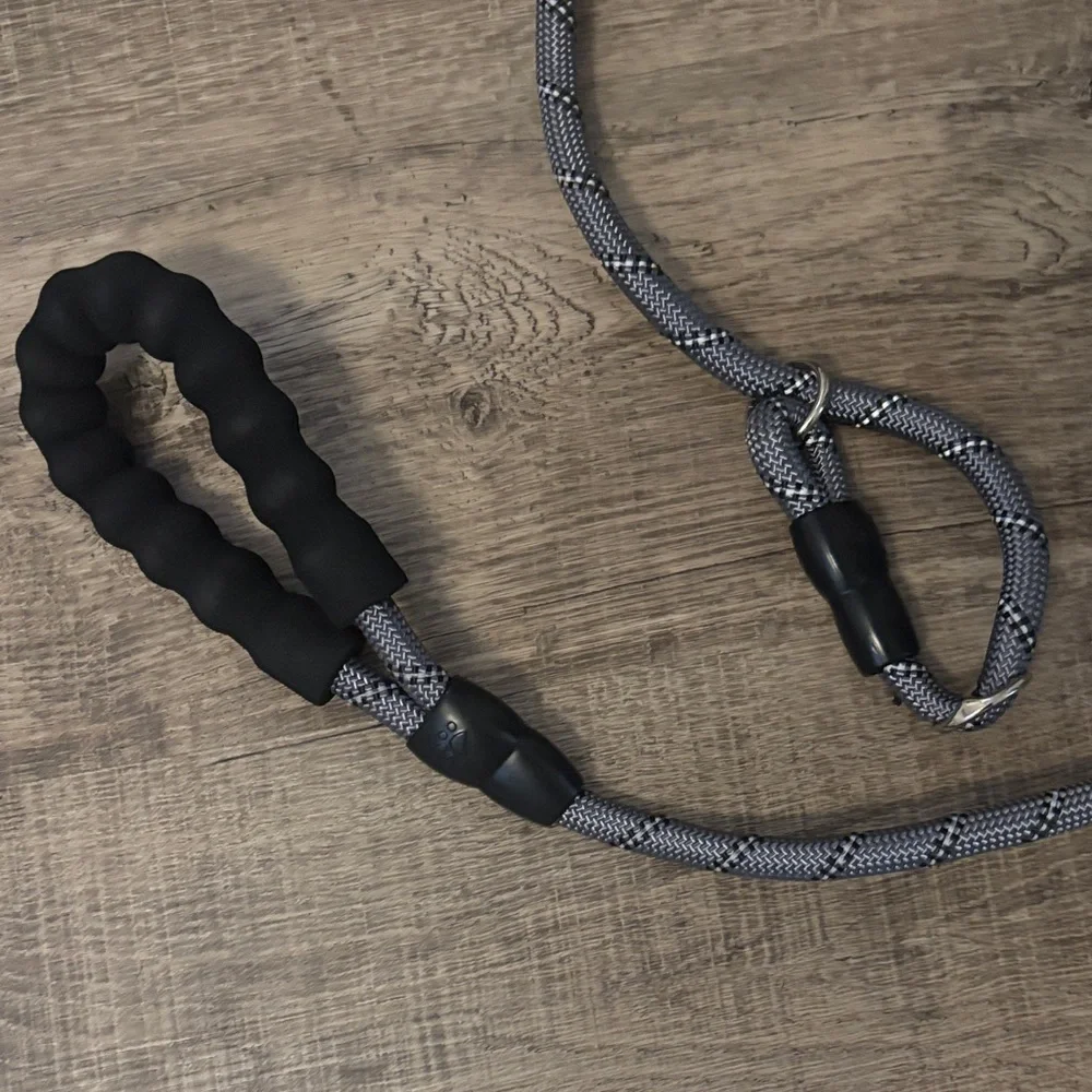 Black and Gray Dog Leash 5’ Slip Collar for Training